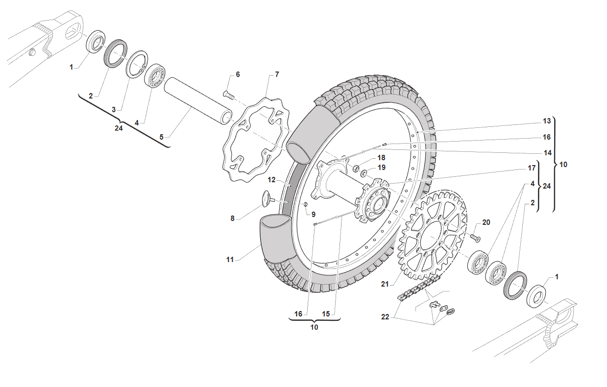 2T 125 ES EN/FI ES EN 2026 - TELAIO - RUOTA POSTERIORE 18x1.85